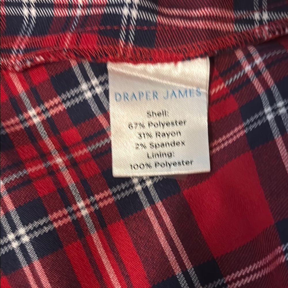 Draper James Red and Blue Pleated Puff Sleeve Midi Dress - Picture 5 of 6